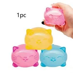 Cute Cat Stress Ball Set, Kids Party Gift Pack, Slow Bounce Tpr Plastic Toy, Perfect Classroom Reward, Birthday & Holiday Gift