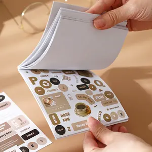 1/4 Books Retro Cute Diary Handbook Sticker Book For Junk Journal Laptop Phone Decoration 20 Sheets/Book Sticker Album DIY Kawaii Decorative Stickers
