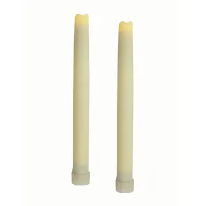 HomeRoots 485141 Flameless Taper Candle, Ivory - Set of 2