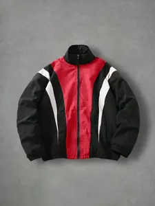 Men's Colorblock Patchwork Jacket, Couple Matching Design, All-Season Wear, Stylish and Comfortable, Perfect for Casual