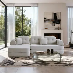 【No Assembly Required】Modular Cloud Velvet Sectional Sofa - Plush Multi-Configurable Design & Space-Saving for Small Living Room