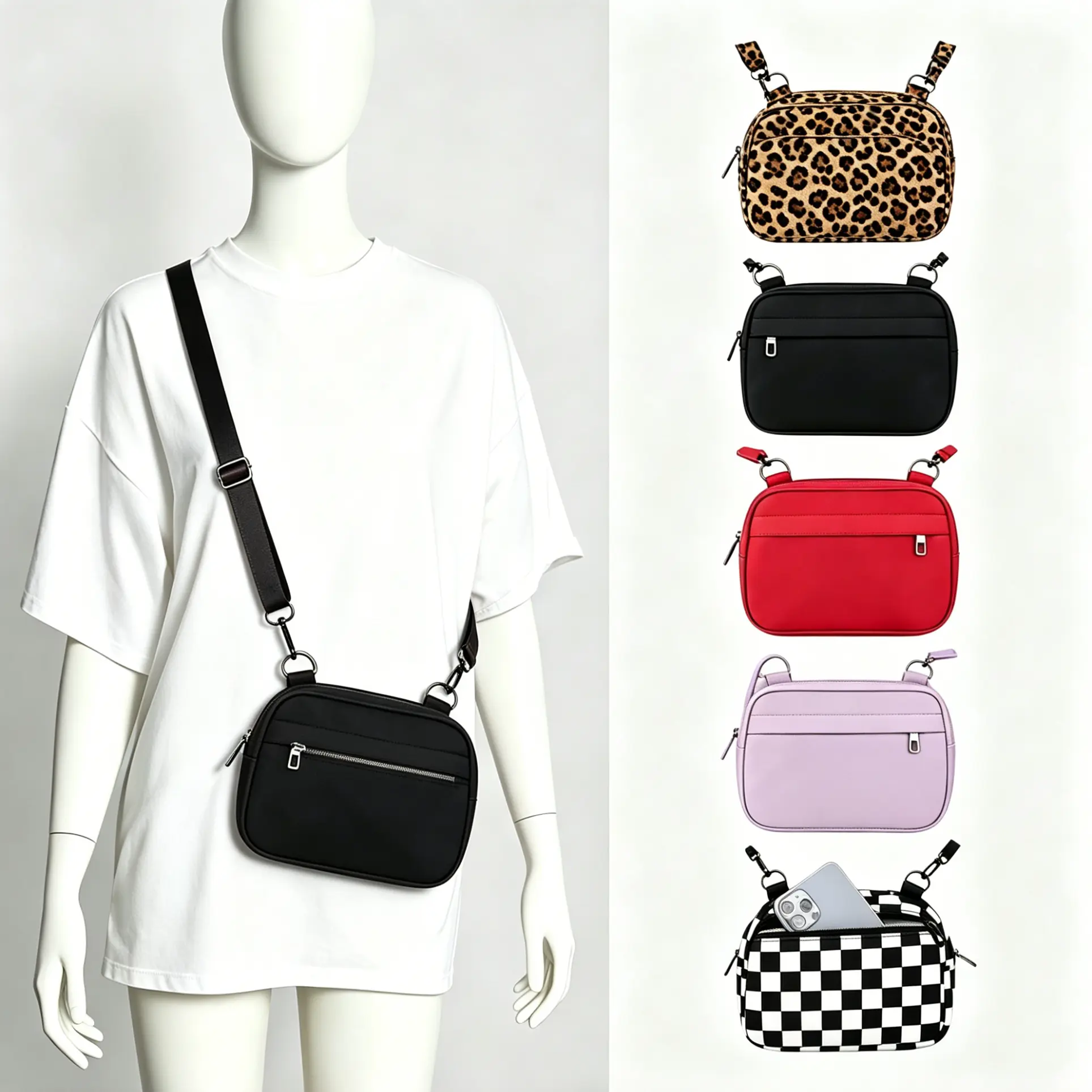 MAXTOP Small Crossbody Bags for Women Belt Bag Fanny Pack with Adjustable Strap Black