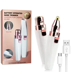 Facial Shaver  Hair Remover 2-in-1 Women's Eyebrow & Facial Hair Removal Device USB Rechargeable Portable Shaver for Ladies