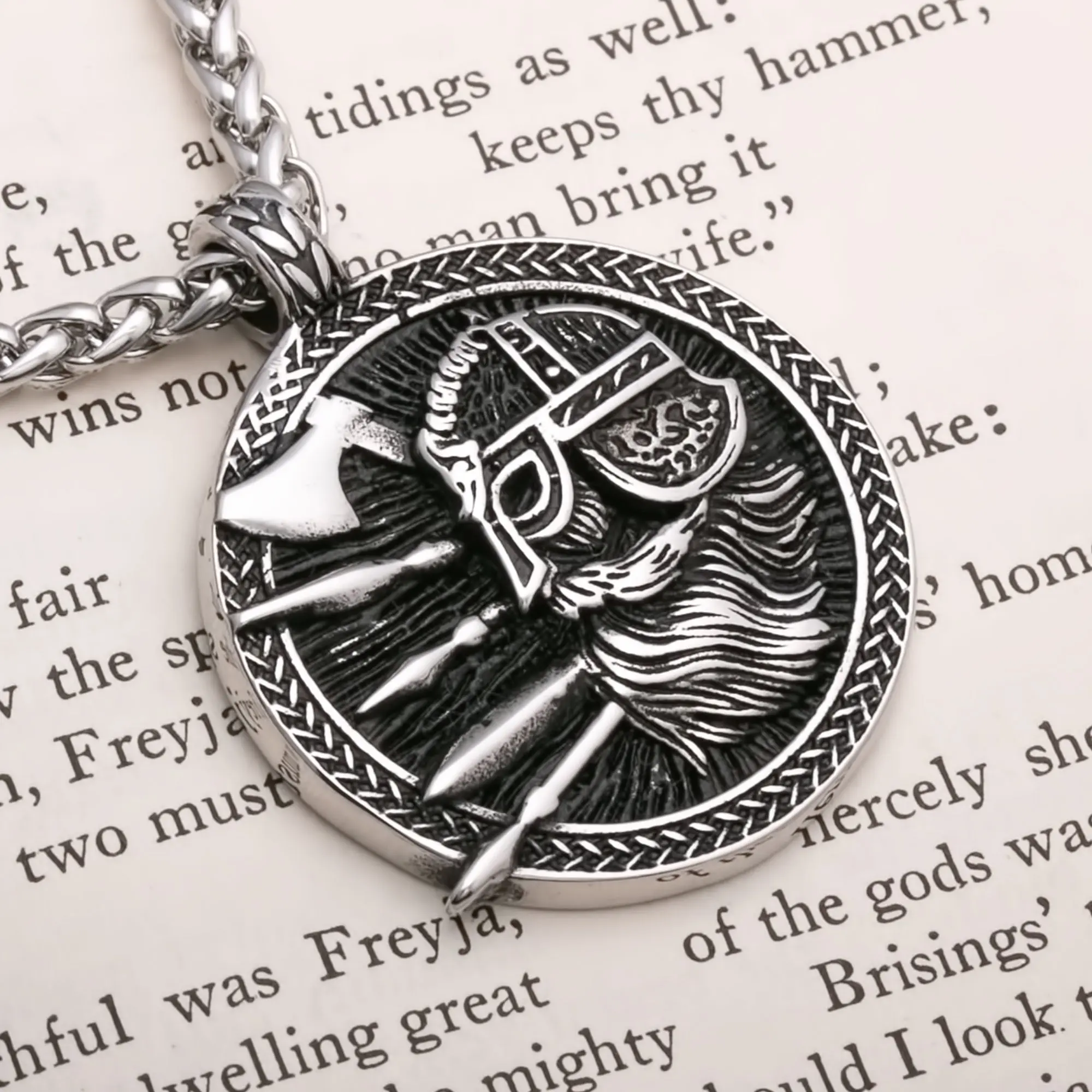 Viking Odin Yggdrasil World Tree of Life Stainless Steel Pendant Necklace