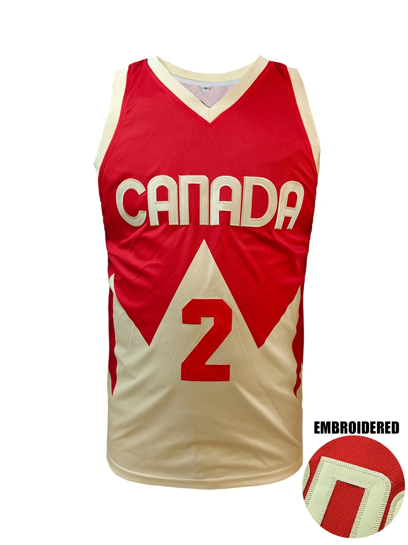Canada 2 Embroidered Basketball Jersey, Loose Fit Breathable Comfortable Sportswear for Men & Women, All-Season Outdoor Activities