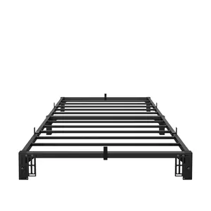 Heavy Duty Metal Platform Bed Frame - Reinforced Iron Slats - Tool-Free, Noise-Complimentary Assembly - 800 lbs Support, No Box Spring Needed - Fits Twin, Full, Queen, King Sizes