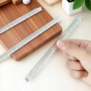 Ins style transparent acrylic geometry triangle measuring ruler set high precision drawing tool for students eco friendly anti slip design essential for exams and engineering drafting