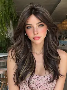Natural Wig, 22 Inch Long Curly Hair, Women's Heat Resistant, Synthetic Material Wigs, Puffy Fashion and Casual Wig, All Seasons
