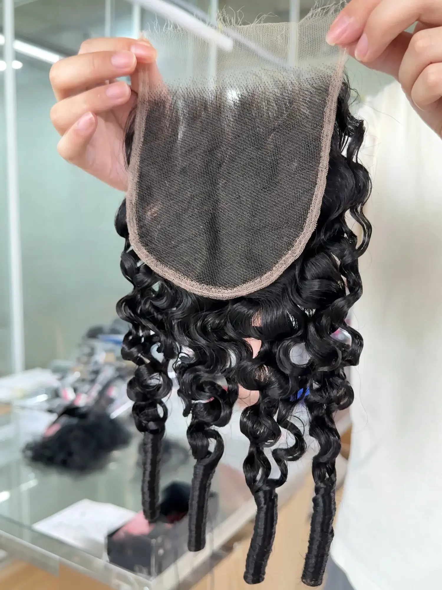 burmese curly Hd Lace Closure 5x5 Transparent Lace Virgin Remy Human Hair Pre Plucked With Baby Hair Natural Hairline