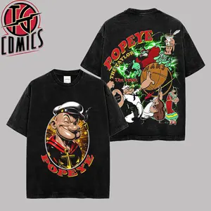 [IG] Vintage Popeye 1930s Graphic Premium Cotton T-Shirt (Made In US), Popeye Sailor Man Graphic Tee, Popeye Vintage Cartoon Fans Shirt, Comic Book Outfit, Gift For Power RangersFans