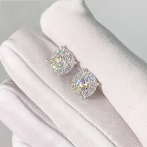 [ICE HUE]18K Gold Vacuum Plated S925 with 5A+ Sri Lanka Moissanite Earrings, Hip Hop Style Stud Earrings for Men and Women, Luxury Classic Daily Wear, Casual Fashion Jewelry Gift Idea