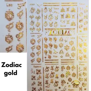 Gold, silver, zodiac, Astrology horoscope signs foil rise decals stickers nail art