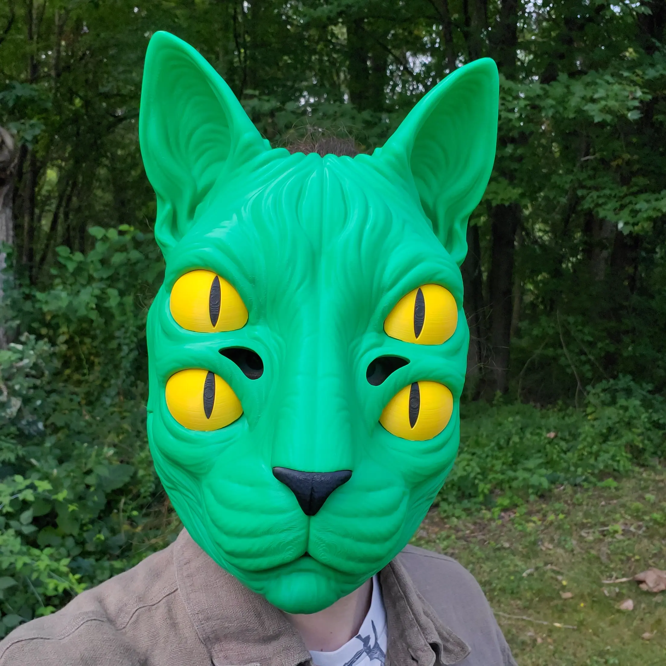 3D Printed Nekora Mask (4-Eyed Cat) - Multiple Options