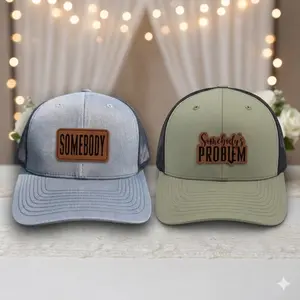 Somebody & Somebody’s Problem Matching Trucker Hats, Viral Couple Hats, Funny Leather Patch Snapback Caps, TikTok Trending Couples Gift Set