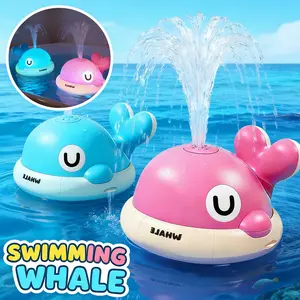 Whale-shaped bathing water gun toy, suitable for bathtub wall Children's sensory game toys, automatic water spray+water spray function, bring fun to children's bathing and swimming, whale bathing toys for boys and girls birthday gifts.
