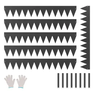 VEVOR Steel Landscape Edging,  6 Packs 40 x 6 in Rust-Resistant Metal Landscape Edging, Bendable Garden Edging Border, Heavy Duty Lawn Edging, Easy-to-Install, Flower Bed Yard Pathway Divider Black