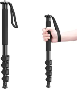61-Inch Camera Monopod - Portable Tripod & Monopod Photography Stick with 5-Section Height, Aluminum Compact Travel Camera Stick
