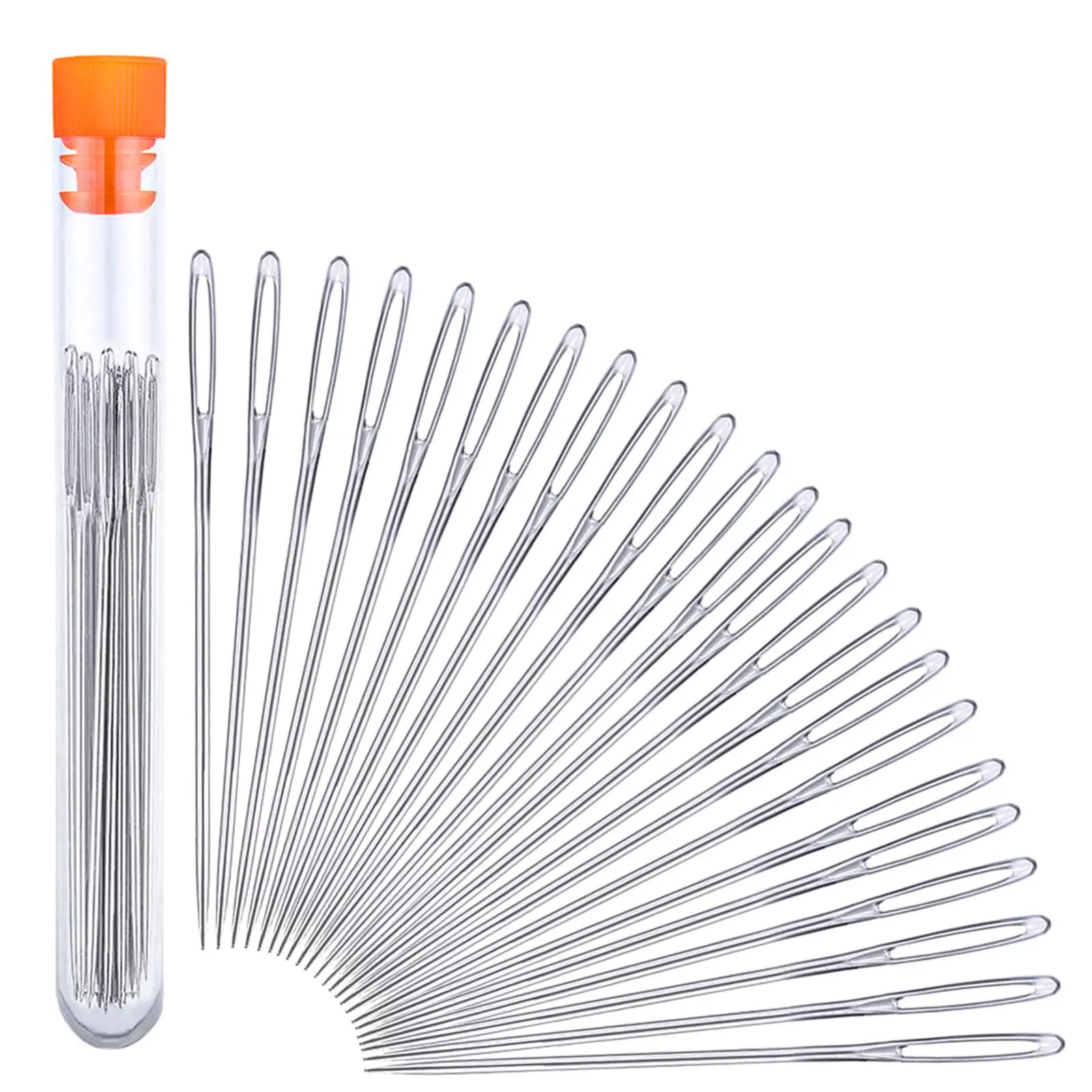 Large Eye Sewing Needle Set, 23pcs/set Stainless Steel Sewing Needle with Plastic Bottle, Sewing Accessories for Home & Sewing Shop