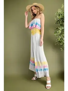 Strapless Tie Dye Jumpsuit