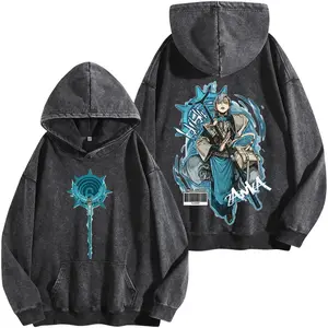 Zanka Nijiku Gachiakuta Washed Hoodie, Anime Graphic Tee, Relaxed Fit Streetwear Shirt, Oversized Manga Fan Apparel