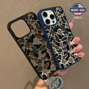 Camo Vintage Sitka Camouflage Pattern Premium Magnetic Phone Cases for iPhone 16 15 14 Pro Max 13 12 11 Plus Smartphone Shockproof Protection Acrylic Cover Cellphone Protective magsafe magnetic case Aesthetic Resistance Casing Silicone Protector