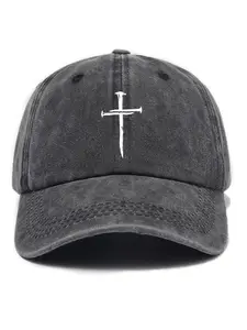 Unisex Casual Cross Design Baseball Cap, Vintage Soft Top Outdoor Sports Sun Protection Cap, Fashion Accessories for Men & Women, Hat