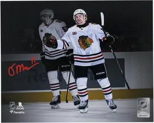 Oliver Moore Chicago Blackhawks Autographed 8" x 10" First NHL Goal Celebration Photograph - Fanatics Authentic Certified