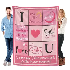 Valentines Day Gifts for Her, Valentines Gift for Girlfriend Wife Mom, Romantic Gifts Ideas for her, Funny I Love You Valentines Day Blanket Present for Women