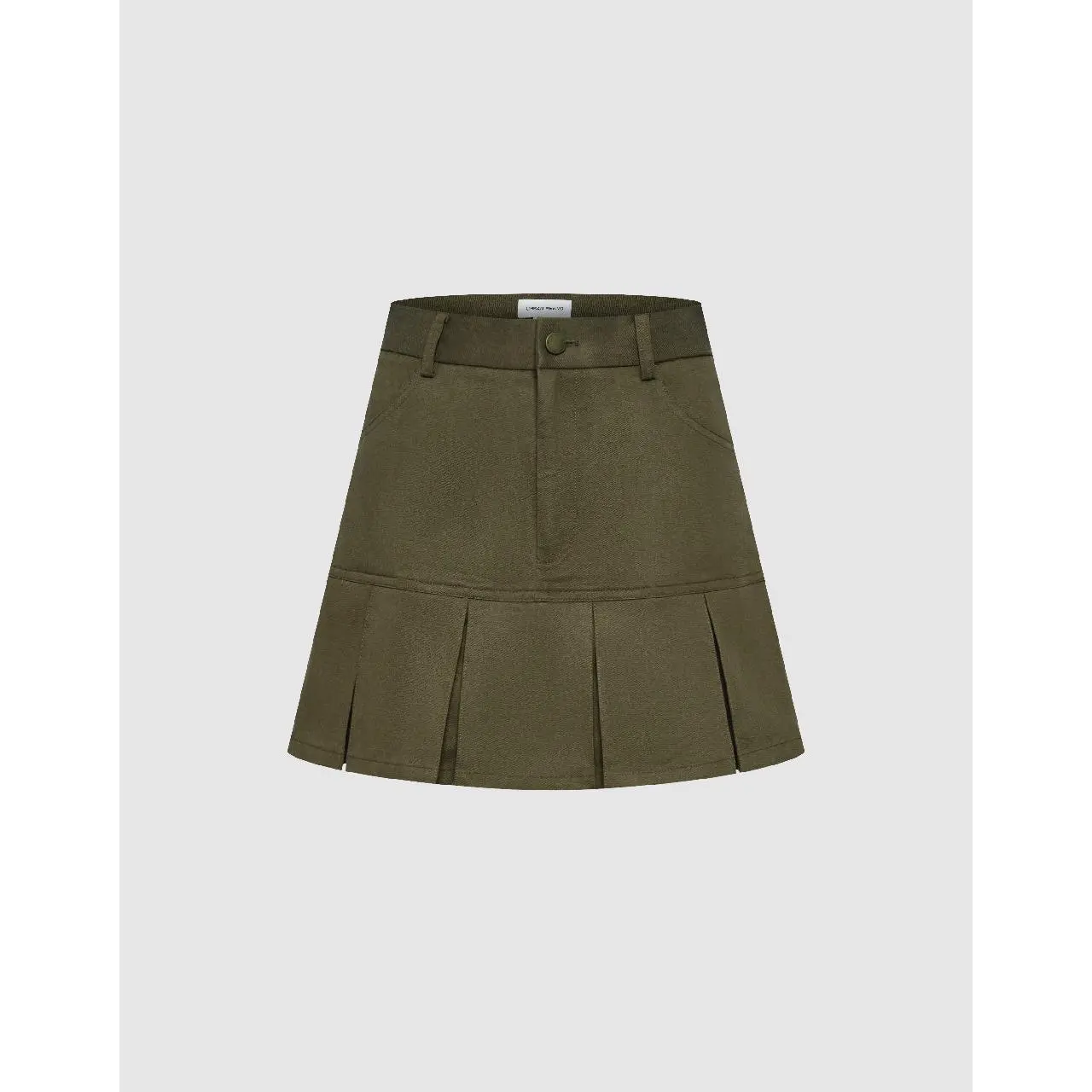 URBAN REVIVO Women's 2026 Minimalist Viral High-Waist Mini A-Line Belt-Style Skirt - Polyester-Cotton Fabric, Fitted Hip-Flattering Design, Casual Standard-Size Women's Bottom Wear, Belted Mini Skirts