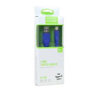 Type C / USB-C 2.4A Heavy Duty Strong Soft Flexible Tangle-Free Silicone 3FT Charge and Sync USB Cable, Durable Rubber Coating, Fast Charge & Data Sync Cord for Universal Cell Phone, Device and More