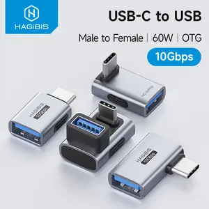 Hagibis USB C to USB Adapter Type-C Male to USB-A Female Connector OTG Adapter Cable Extender for iPhone 17/16 Pro Car Laptop PC, Mobile, Smartphone
