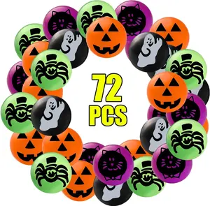 Sizonjoy 72 Halloween Theme Designs Bouncing Balls,Halloween Bouncy Party Favors Supplies for Kids, Trick or Treat Bags