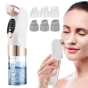 Facial Vacuum Pore Cleansing Tool, Adjustable 3 Levels with 6 Replacement Heads, Deep Clean Blackhead for Skincare