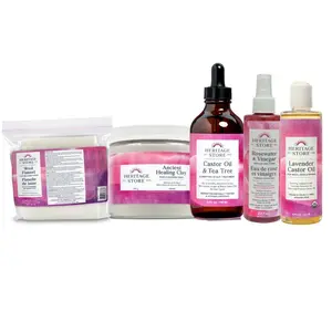 The Self-Care Queen - Castor Oil & Tea Tree, Ancient Healing Clay, Rosewater & Vinegar, Organic Lavender Castor Oil, Wool Flannel for Castor Oil