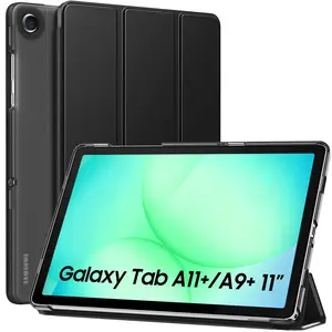 for Samsung Galaxy Tab A11 Plus / A11+ Case 11 Inch 2026, Galaxy Tab A9 Plus / A9+ Case 11 Inch 2024, Slim Stand Hard PC Translucent Back Shell Smart Cover, Auto Wake/Sleep, Black