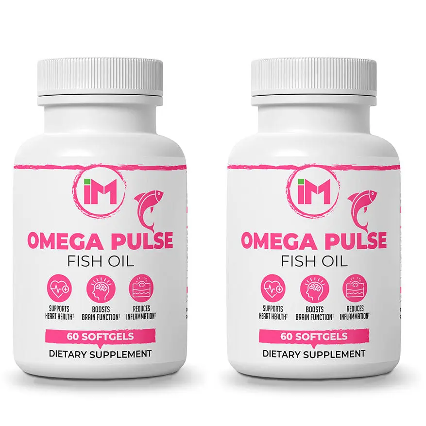 IM OmegaPulse - 2 Bottles - Omega-3 Fatty Acids - Fish Oil - EPA & DHA Healthy Dietary Supplement