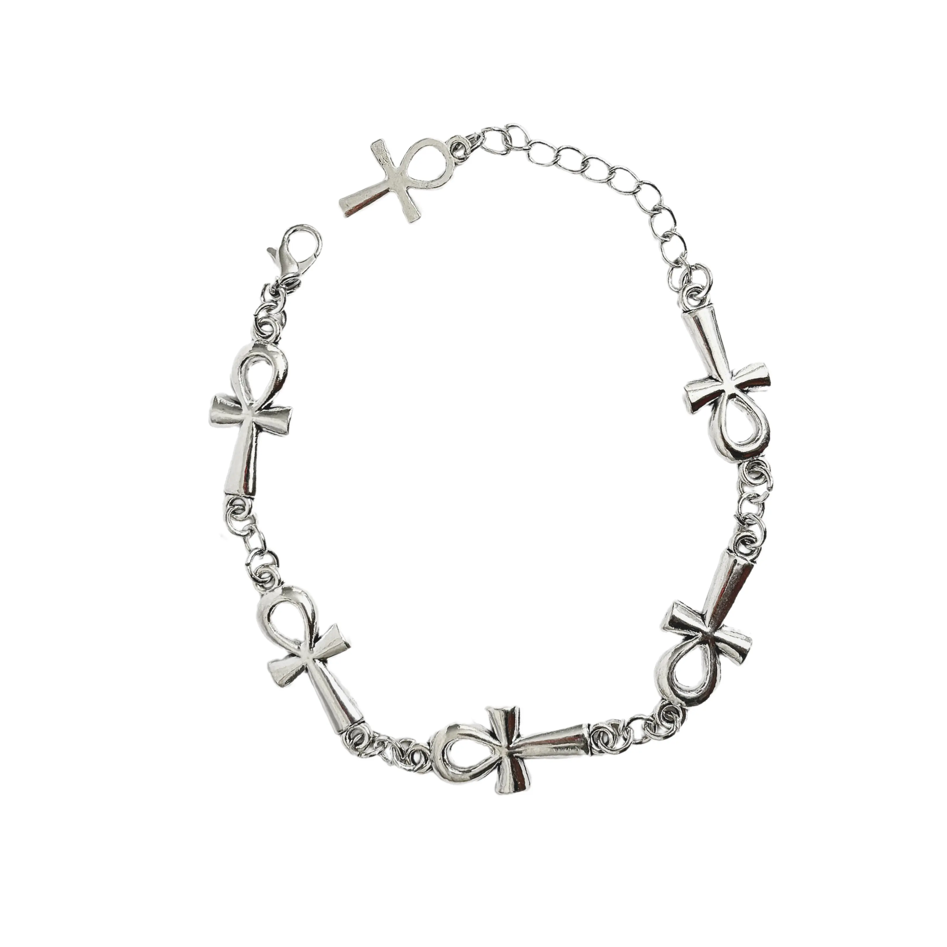 Statement Gold Silver Ankh Bracelet