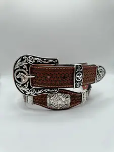 Cinto De Concho Color Miel Con Caballo