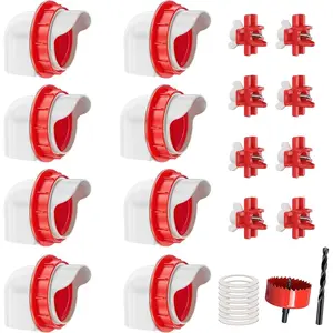 Chicken Feeders and Waterers, 8 Ports Chicken Feeder No  and 8 Packs Chicken Water Nipples