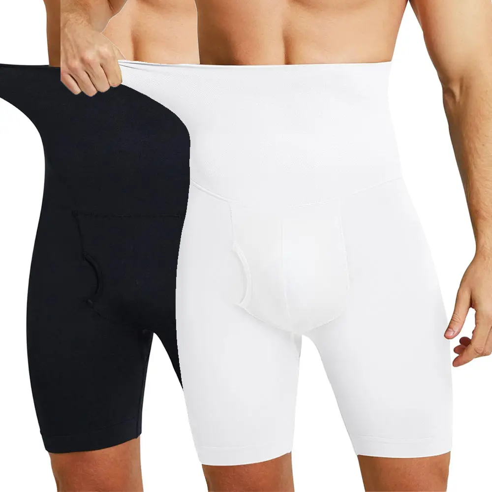CATTIBOR Men High Waist Shorts Shapewear Boxer Brief ,Men Tummy Control Pants Shorts Girdle Compresson Shorts Menswear Breathable Underwear Elastic Shaper