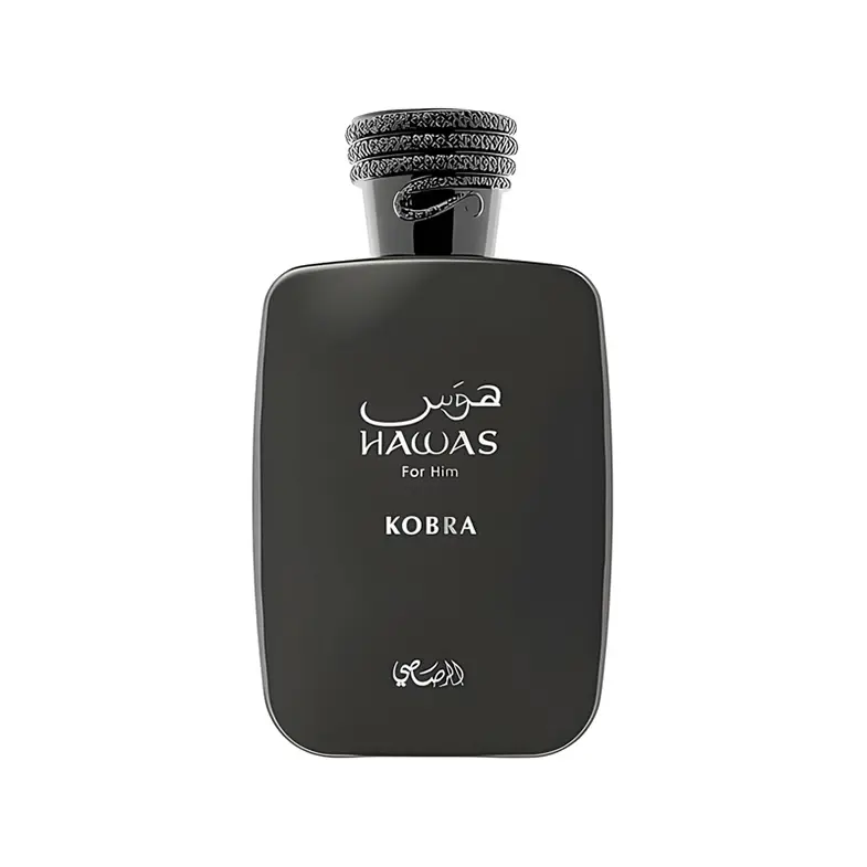 RASASI Hawas Kobra Men's Eau de Parfum Spray - Citrus, Spicy, Woody, Amber Scent, Long-Lasting Fragrance, 3.38 oz/100 ml