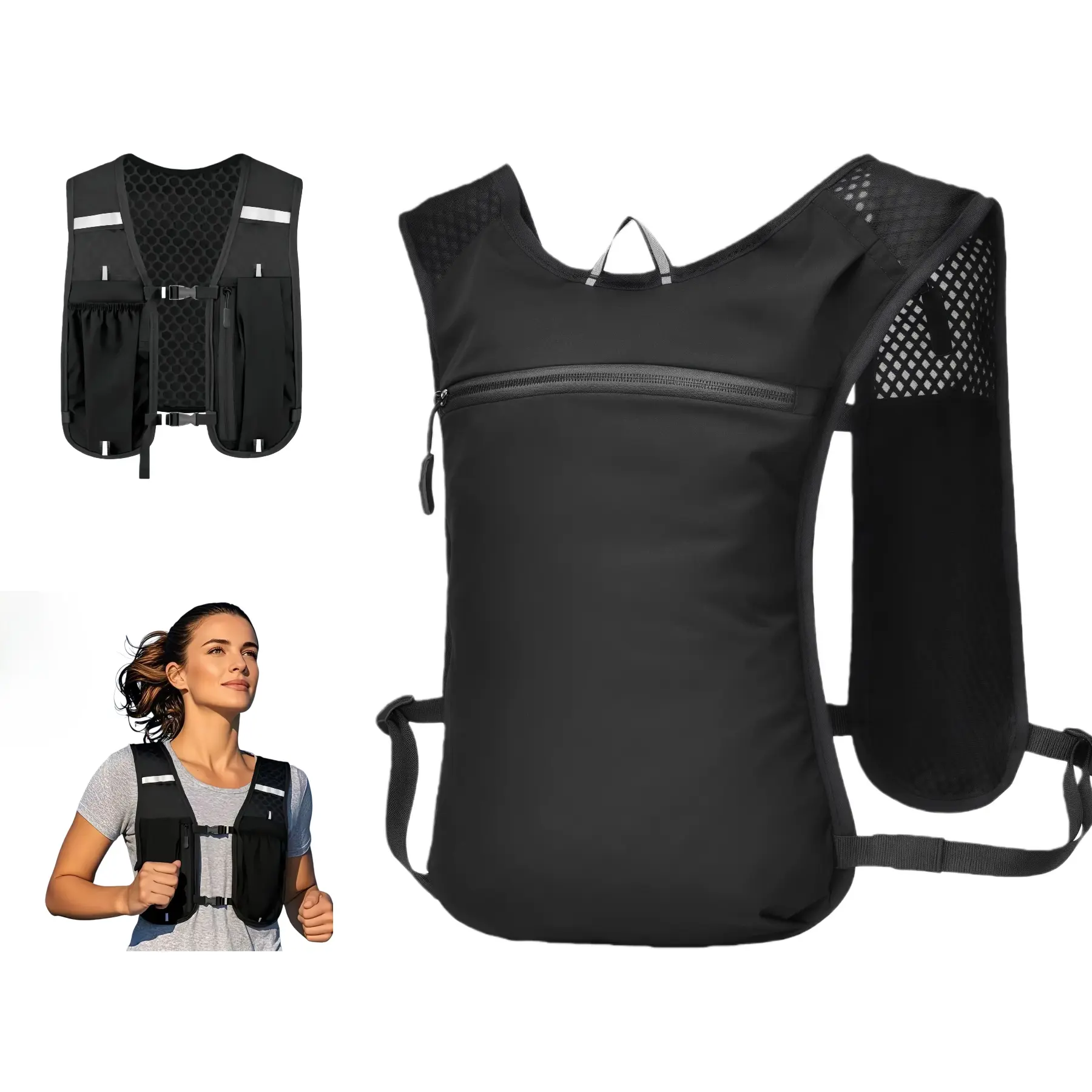 Lightweight, Breathable, Comfortable Hydration Vest for Runners with Adjustable Straps - Sports Races Equipment, Outdoor Activewear for Hiking Trails