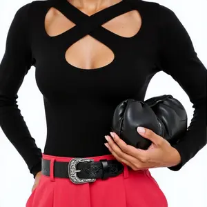 Vintage Western Cowboy Belt for Men Women – Carved Buckle PU Leather Waist Belt, Fits 28"-38" Waist