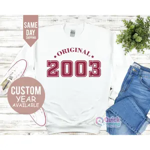 21st Birthday Sweatshirt UK, Birthday Party Sweatshirt for Girls Boys, 2003 Birthday Jumper for Women Men, Birthday Gift for Friend Comfortable cotton Sweathshirt And Hoodie For Mens And Ladies U
