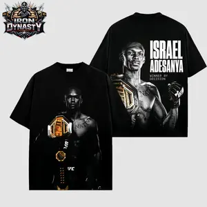 UFC Israel Adesanya Theme 2025-26 Summer Pure Cotton 100% Printed Loose Casual T-shirt Suitable for Both Men and Women