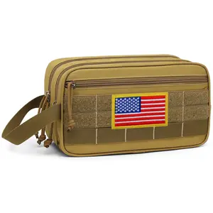 Toiletry Bag for Men - Dry Wet Separate Travel Toiletry Bag, Tactical Molle Dopp Kit for Men, Water-Resistant Shaving Bag for Adult Women Travel Durable