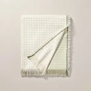 Colorblock Woven Throw Blanket Tan/Green - Hearth & Hand with Magnolia