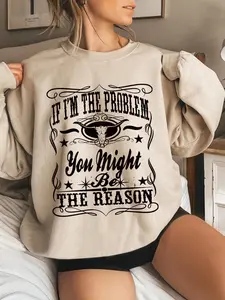 Women's Casual Loose-Fit Knit Pullover Sweater, Drawstring Drop Shoulder Design, Fashionable Solid Color Print, Perfect for Spring & Fall