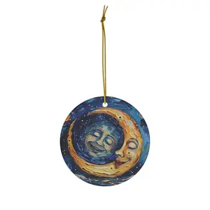 Van Gogh Inspired Moonlight Magic Christmas Ornaments - Ceramic Circle, Star, Heart and Oval Shapes