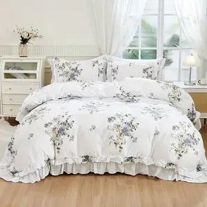 Floral Print Bedding Set, 1 Count Bedspread & 1/ Pillowcase without Filler, Soft Comfortable Bedding Set for Home Bedroom Hotel Dormitory, Soft Bedding Sets